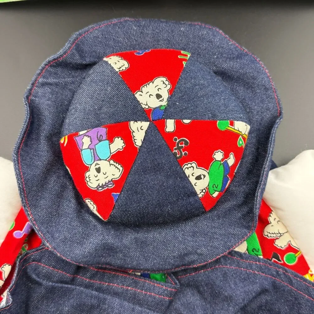 Cute Bagmax Child Kid Backpack Knapsack Denim Koala Character Hat Cover Hug Paws